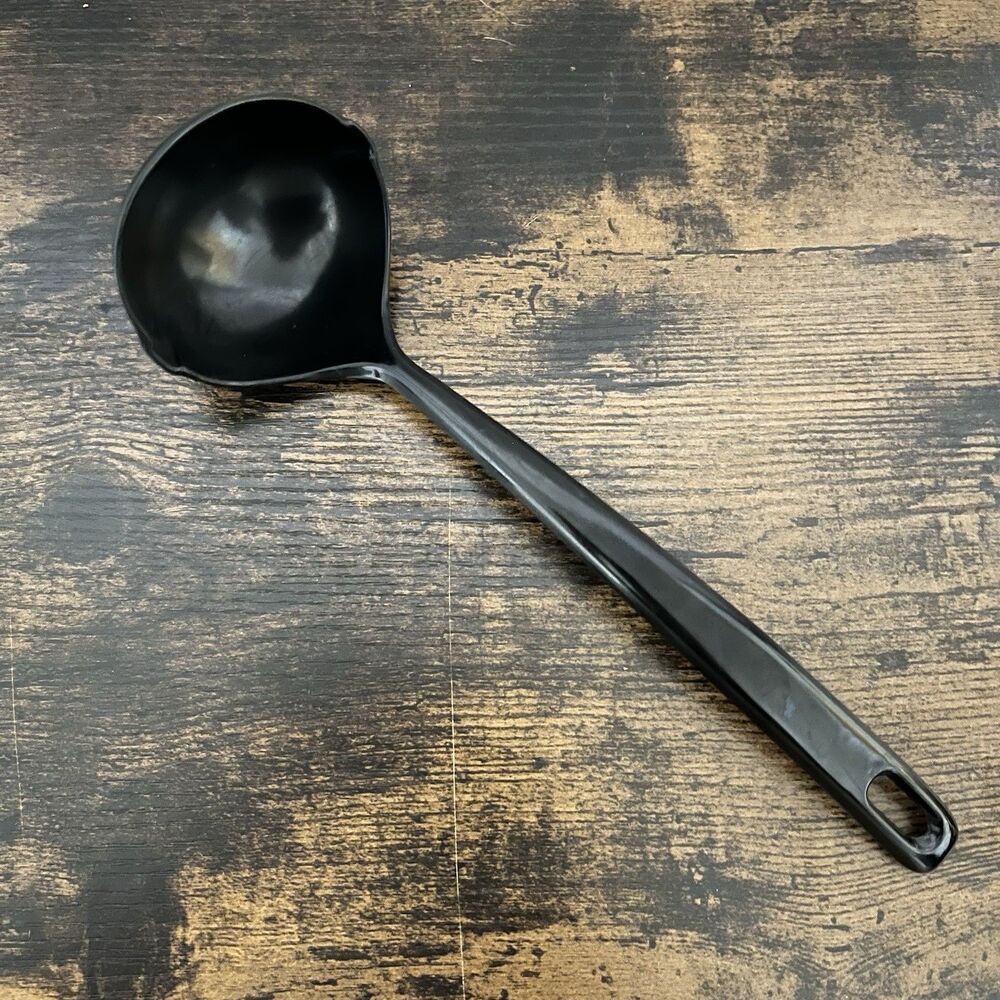 Vintage EKCO Black Ladle Heavy Duty Plastic Retro Kitchen Utensil
